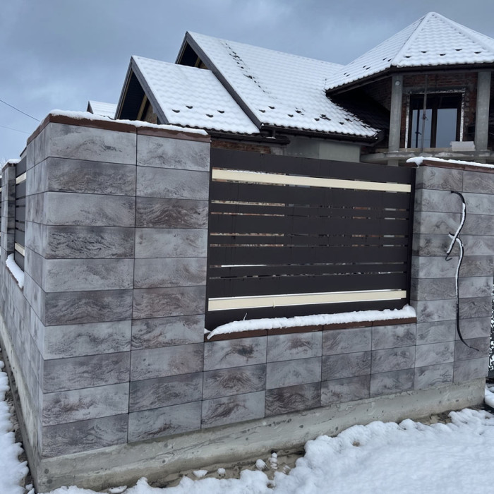 Блок парканний 19-19-50 см колір Амбер