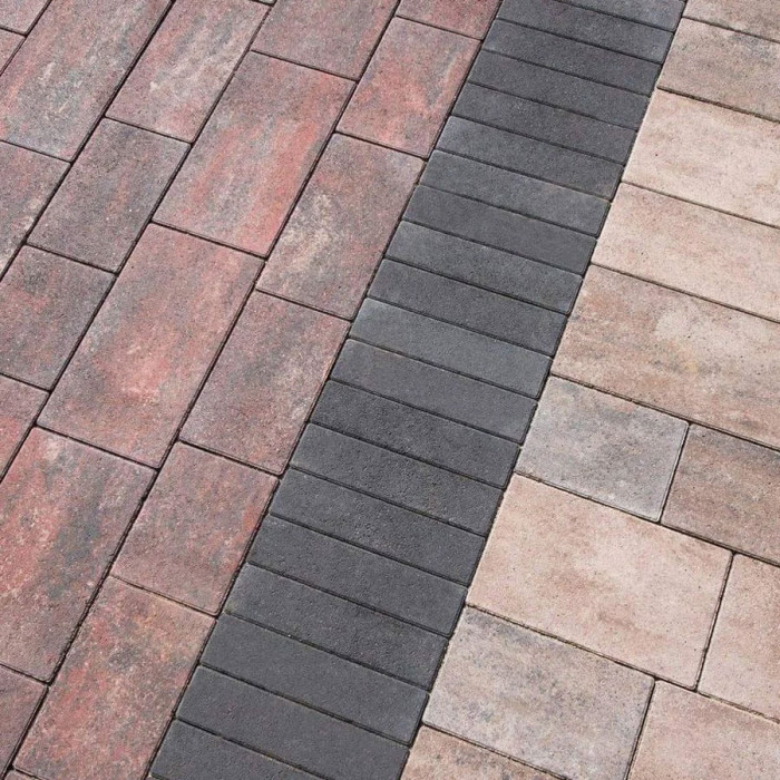 Тротуарна плитка Лунго, колір Чорний, 6 см