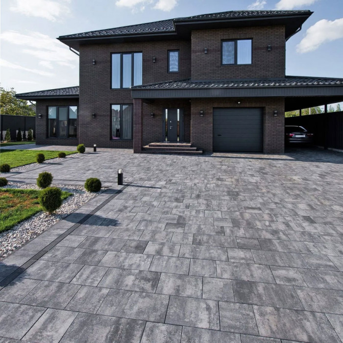 Тротуарна плитка Новатор 6, колір Карбон, 6 см