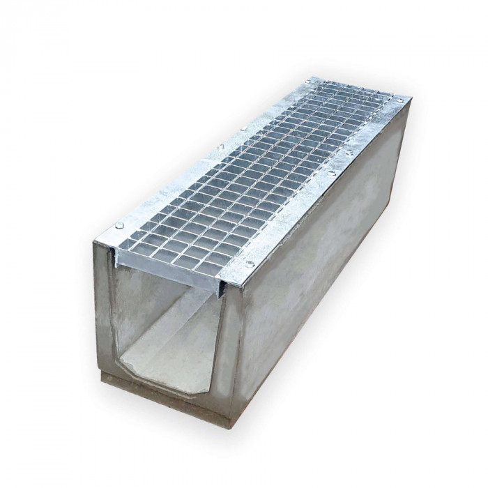 Лоток водовідвідний  бетонний 310-260-1000 мм з оцинкованою решіткою класу А