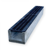 Лоток водовідвідний  бетонний 110-140-1000 мм з чавунною решіткою класу С