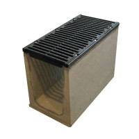 Лоток водовідвідний  бетонний 410-380-1000 мм з чавунною решіткою класу D, E