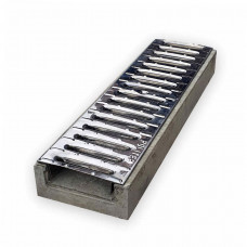 Лоток водовідвідний  бетонний 60-140-500 мм з нержавіючою решіткою класу В