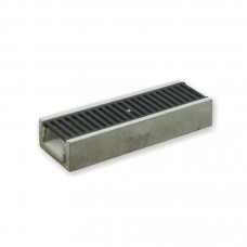 Лоток водовідвідний  бетонний 95-190-1000 мм з чавунною решіткою класу D