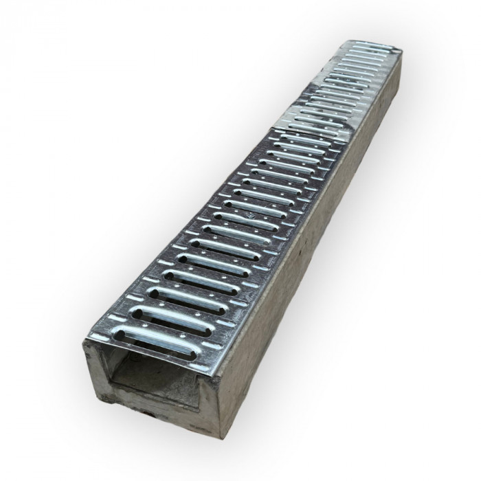 Лоток водовідвідний  бетонний 80-140-1000 мм з оцинкованою решіткою класу А