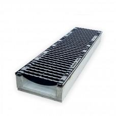 Лоток водовідвідний  бетонний 110-260-1000 мм з чавунною решіткою класу D, E