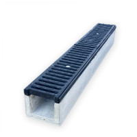 Лоток водовідвідний  бетонний 130-140-1000 мм з чавунною решіткою класу D, E