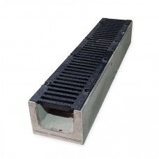 Лоток водовідвідний  бетонний 160-210-1000 мм з чавунною решіткою класу D