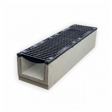 Лоток водовідвідний  бетонний 210-260-1000 мм з чавунною решіткою класу D, E