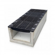 Лоток водовідвідний  бетонний 260-380-1000 мм з чавунною решіткою класу D, E