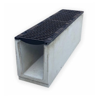 Лоток водовідвідний  бетонний 360-260-1000 мм з чавунною решіткою класу D, E