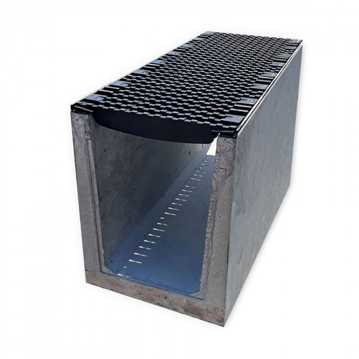 Лоток водовідвідний  бетонний 510-380-1000 мм з чавунною решіткою класу D, E