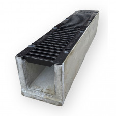 Лоток водовідвідний  бетонний 210-210-1000 мм з чавунною решіткою класу D