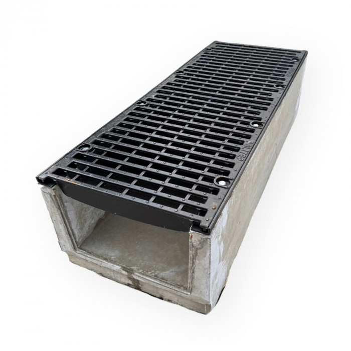 Лоток водовідвідний  бетонний 210-380-1000 мм з чавунною решіткою класу E