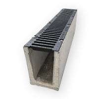 Лоток водовідвідний  бетонний 310-210-1000 мм з чавунною решіткою класу D