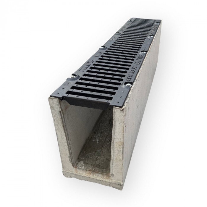 Лоток водовідвідний  бетонний 310-210-1000 мм з чавунною решіткою класу D