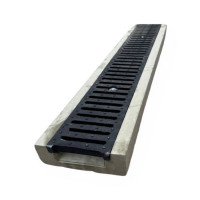 Лоток водовідвідний  бетонний 60-190-1000 мм з чавунною решіткою класу D