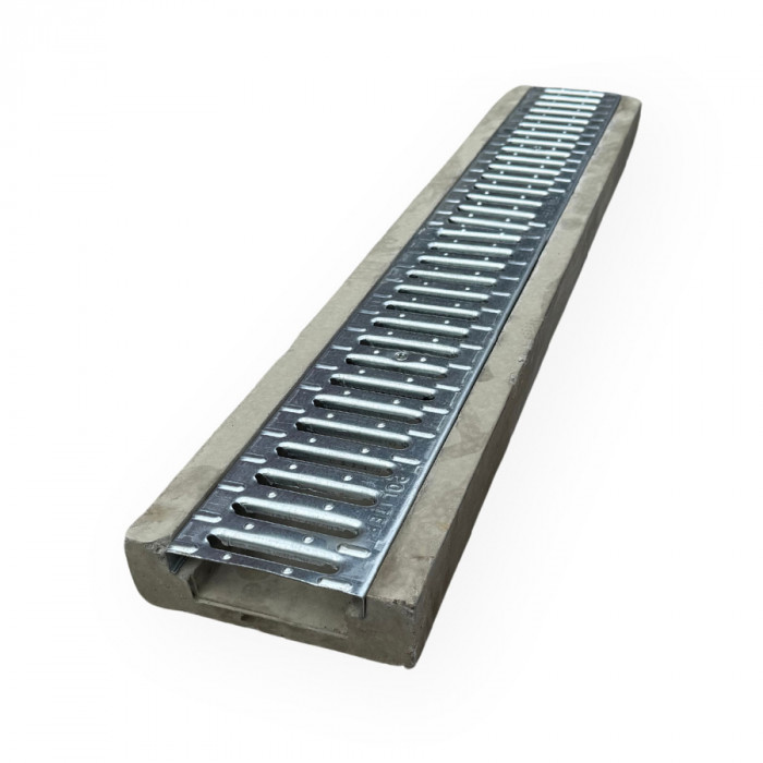 Лоток водовідвідний  бетонний 60-190-1000 мм з оцинкованою решіткою класу В