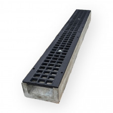 Лоток водовідвідний  бетонний 80-140-1000 мм з чавунною решіткою класу B, C