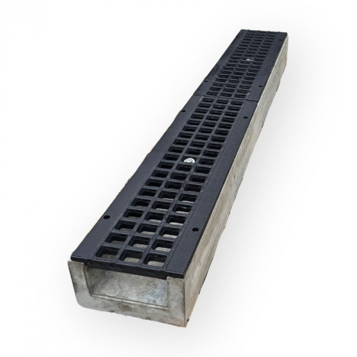 Лоток водовідвідний  бетонний 80-140-1000 мм з чавунною решіткою класу B, C
