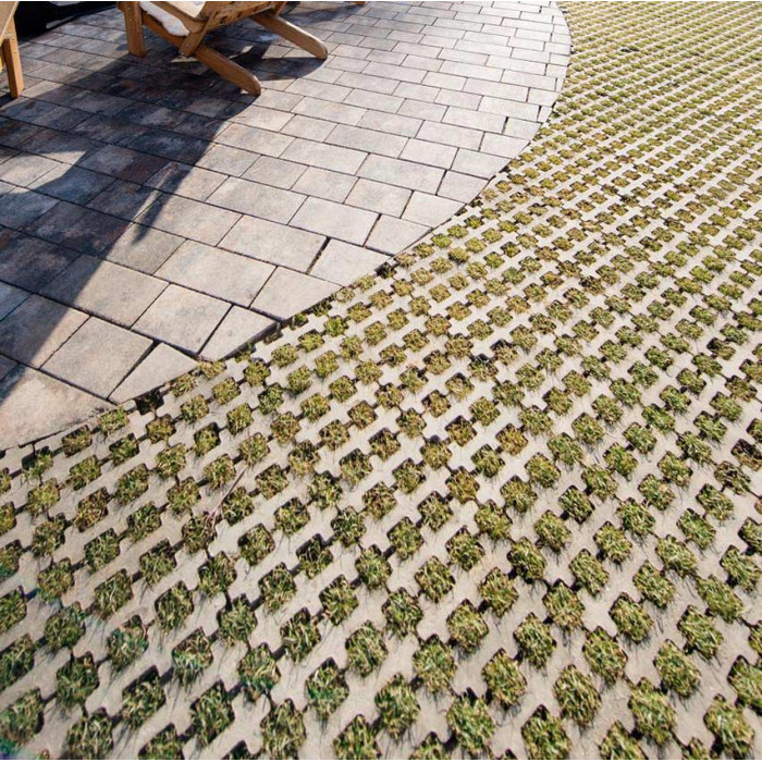 Тротуарна плитка Решітка Еко, колір Сірий, 10 см