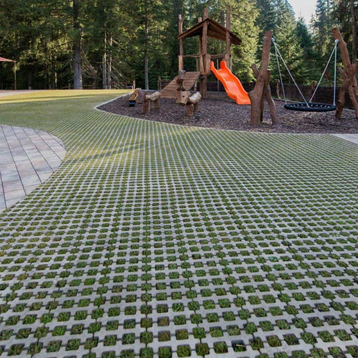 Тротуарна плитка Решітка Еко, колір Сірий, 10 см