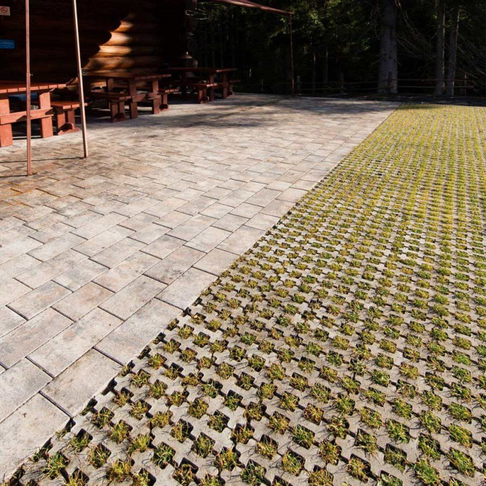 Тротуарна плитка Решітка Еко, колір Сірий, 10 см