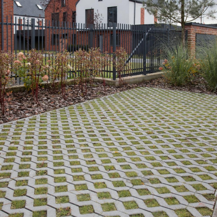 Тротуарна плитка Решітка Еко XL, колір Сірий, 10 см