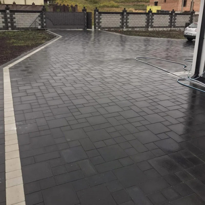 Тротуарна плитка Рокко, колір Чорний, 6 см