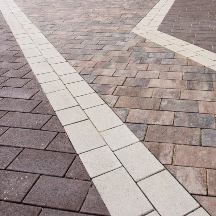 Тротуарна плитка Романо, колір Білий, 6 см