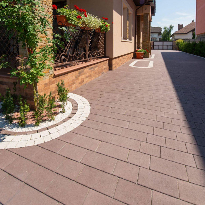 Тротуарна плитка Романо, колір Коричневий, 6 см