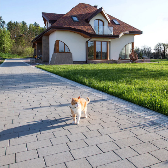 Тротуарна плитка Романо, колір Сірий, 8 см