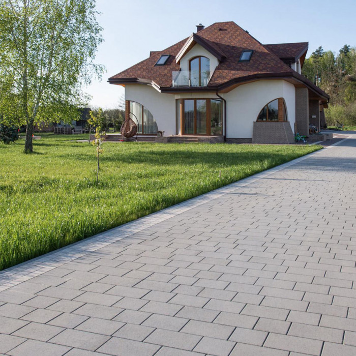 Тротуарна плитка Романо, колір Сірий, 8 см