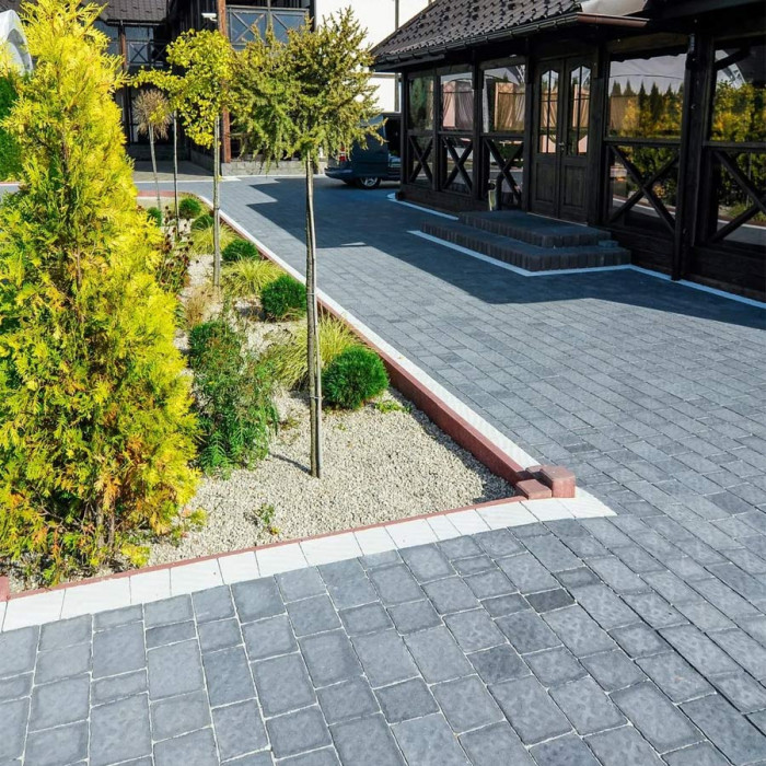 Тротуарна плитка Римський камінь, колір Чорний, 8 см