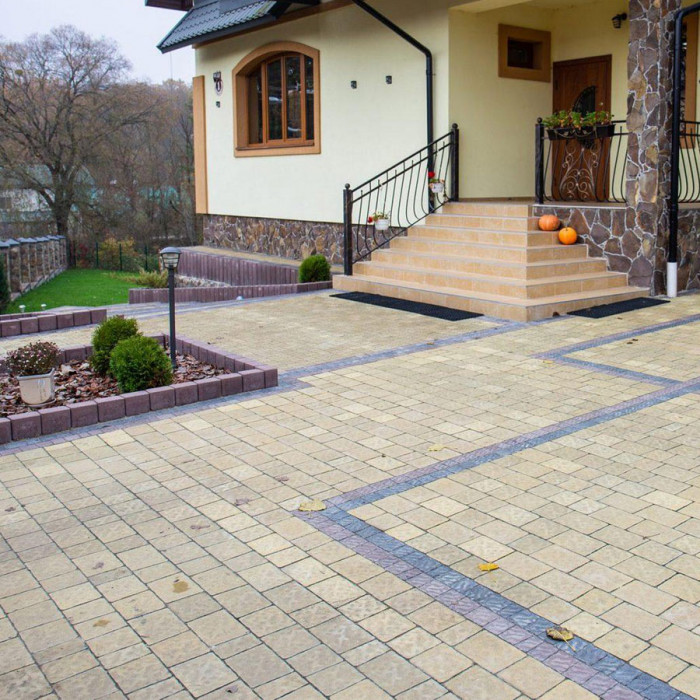 Тротуарна плитка Римський камінь, колір Гірчичний, 6 см