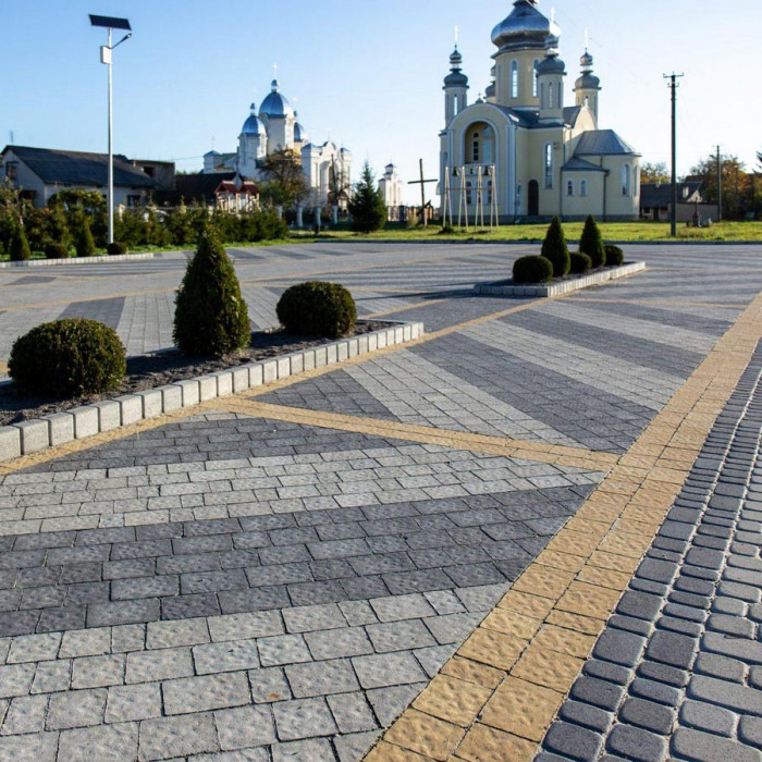 Тротуарна плитка Римський камінь, колір Чорний, 6 см