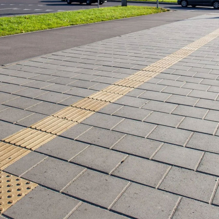 Тротуарна плитка  Квадрат тактильний А, колір Жовтий, 6 см