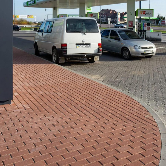 Тротуарна плитка Цегла, колір Чорний, 6 см