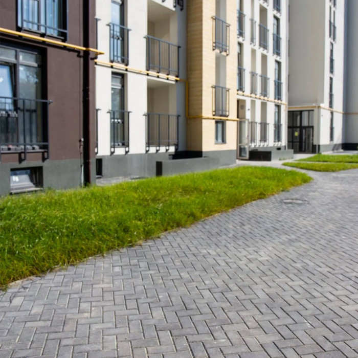 Тротуарна плитка Цегла, колір Чорний, 6 см