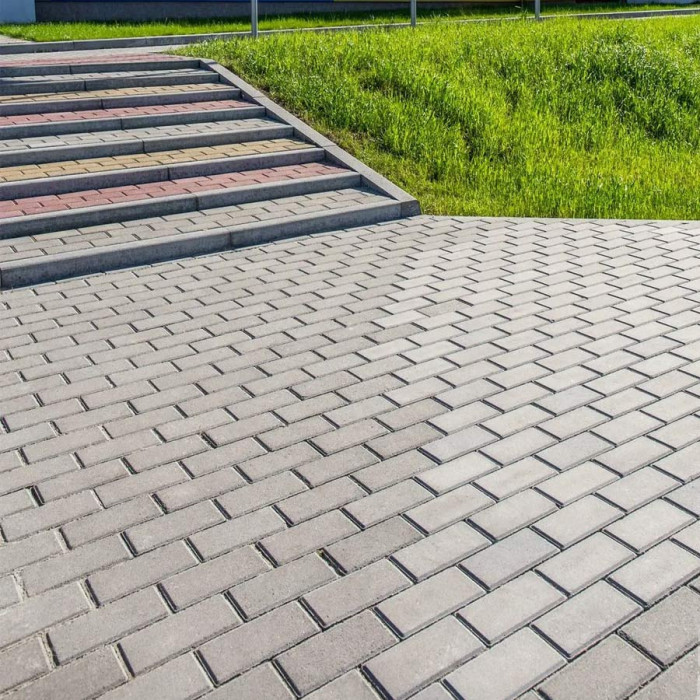 Тротуарна плитка Цегла, колір Сірий, 6 см