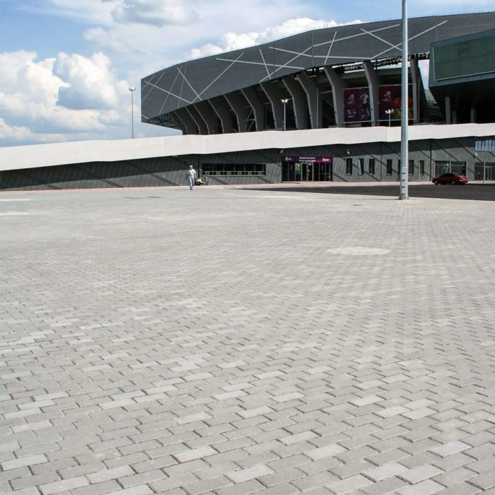 Тротуарна плитка Цегла, колір Сірий, 6 см