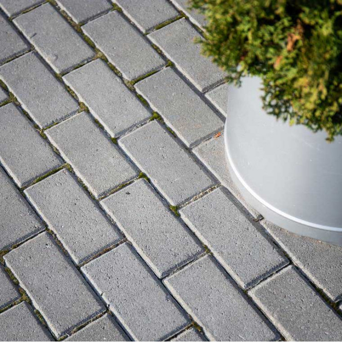 Тротуарна плитка Цегла, колір Сірий, 6 см