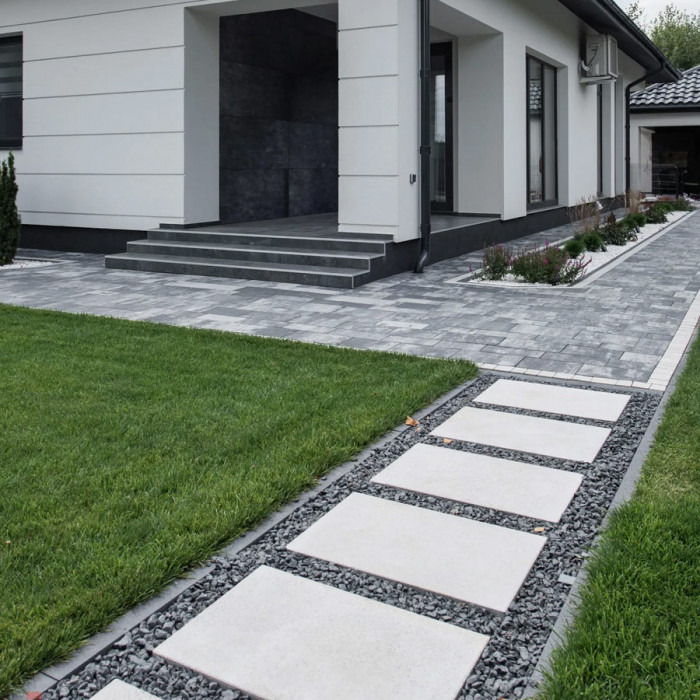 Тротуарна плитка Вектор, колір Білий, 6 см